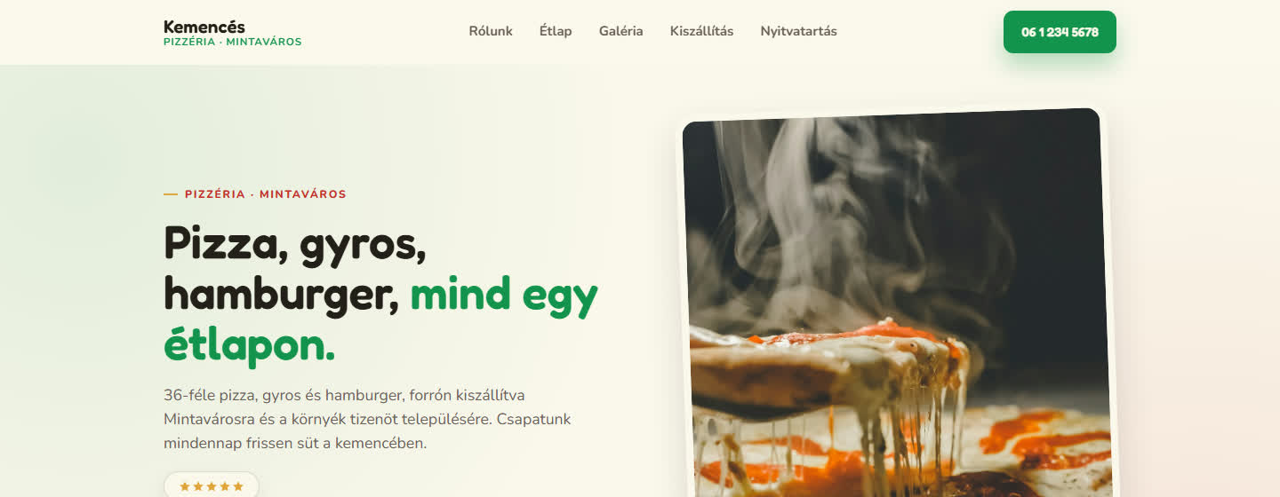 Kemencés Pizzéria látványterv